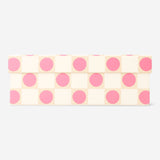 Pink polka dot storage box for home use, 14x20 cm, by Flying Tiger Copenhagen, shown with the box open and contents inside.