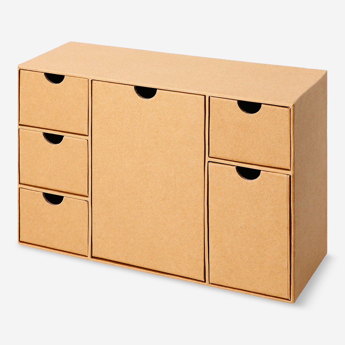 Craft paper desk tidy with six drawers from Flying Tiger Copenhagen for organized office storage and workspace organization