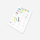 Colorful DIY alphabet poster by Flying Tiger Copenhagen featuring alphabet letters for craft and educational projects.
