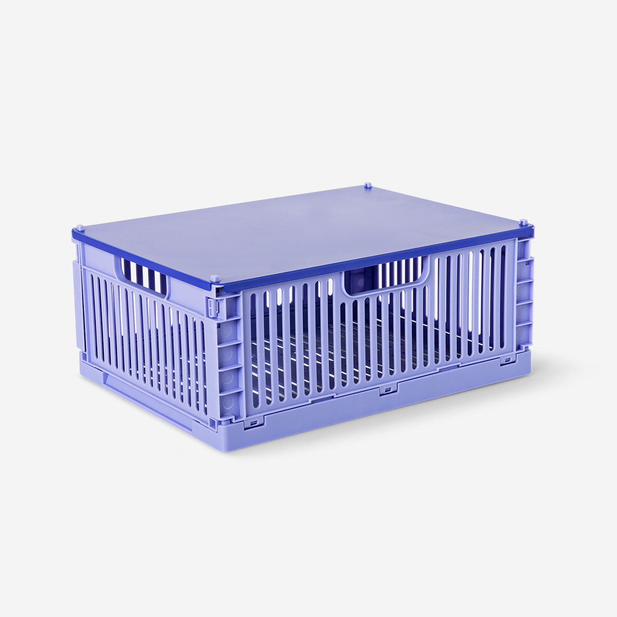 Purple metal lid for a 30x22 cm collapsible storage box, designed for home organization by Flying Tiger Copenhagen.