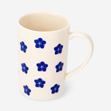 Flying Tiger Copenhagen pink flower 570 ml kitchen mug with floral design and comfortable handle.