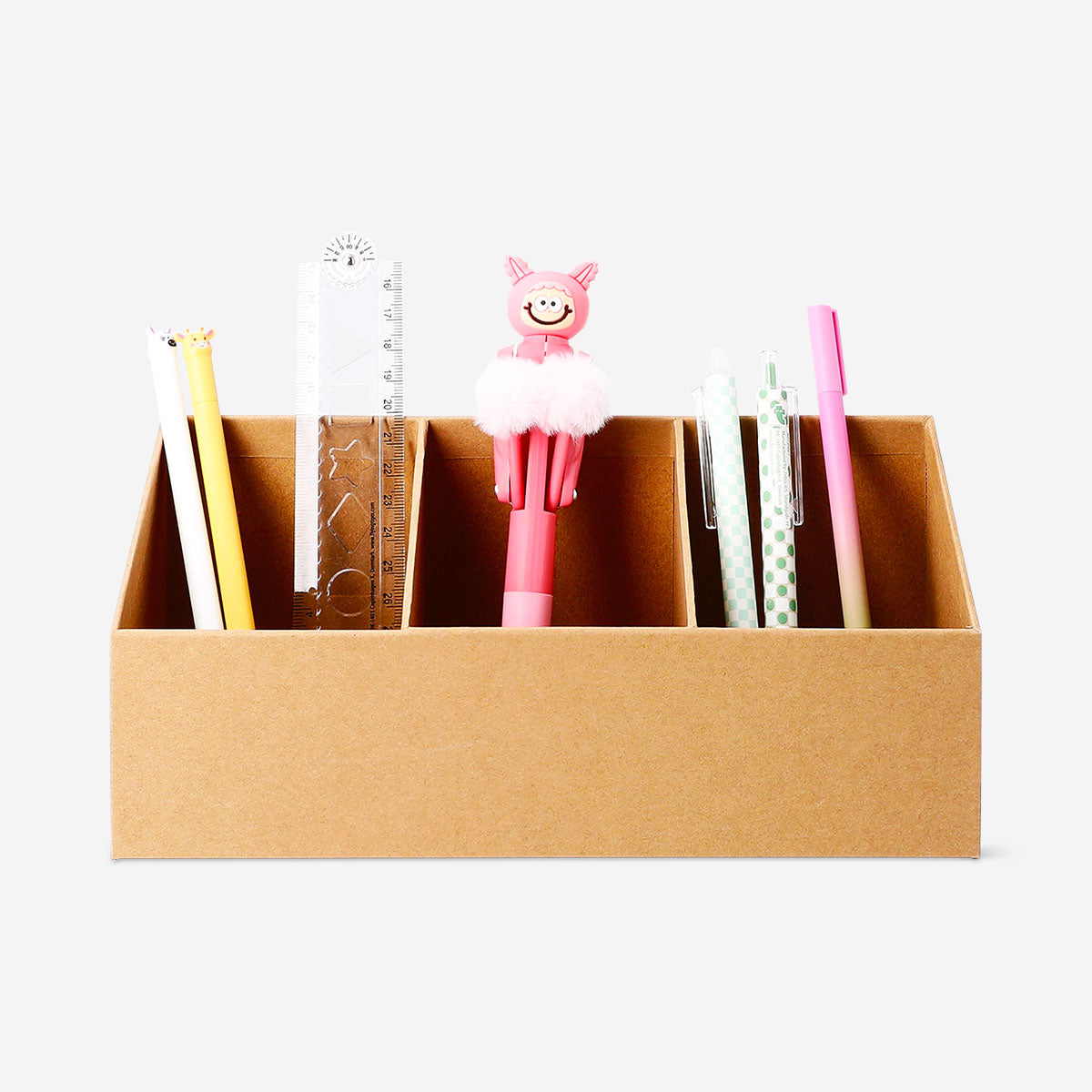 Flying Tiger Copenhagen craft paper pencil holder, designed for office use, measuring 10x25 cm with a textured, eco-friendly look.
