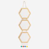 Hobby 3 in 1 hexagonal canvas set by Flying Tiger Copenhagen, featuring colorful hexagonal canvases for artistic projects.