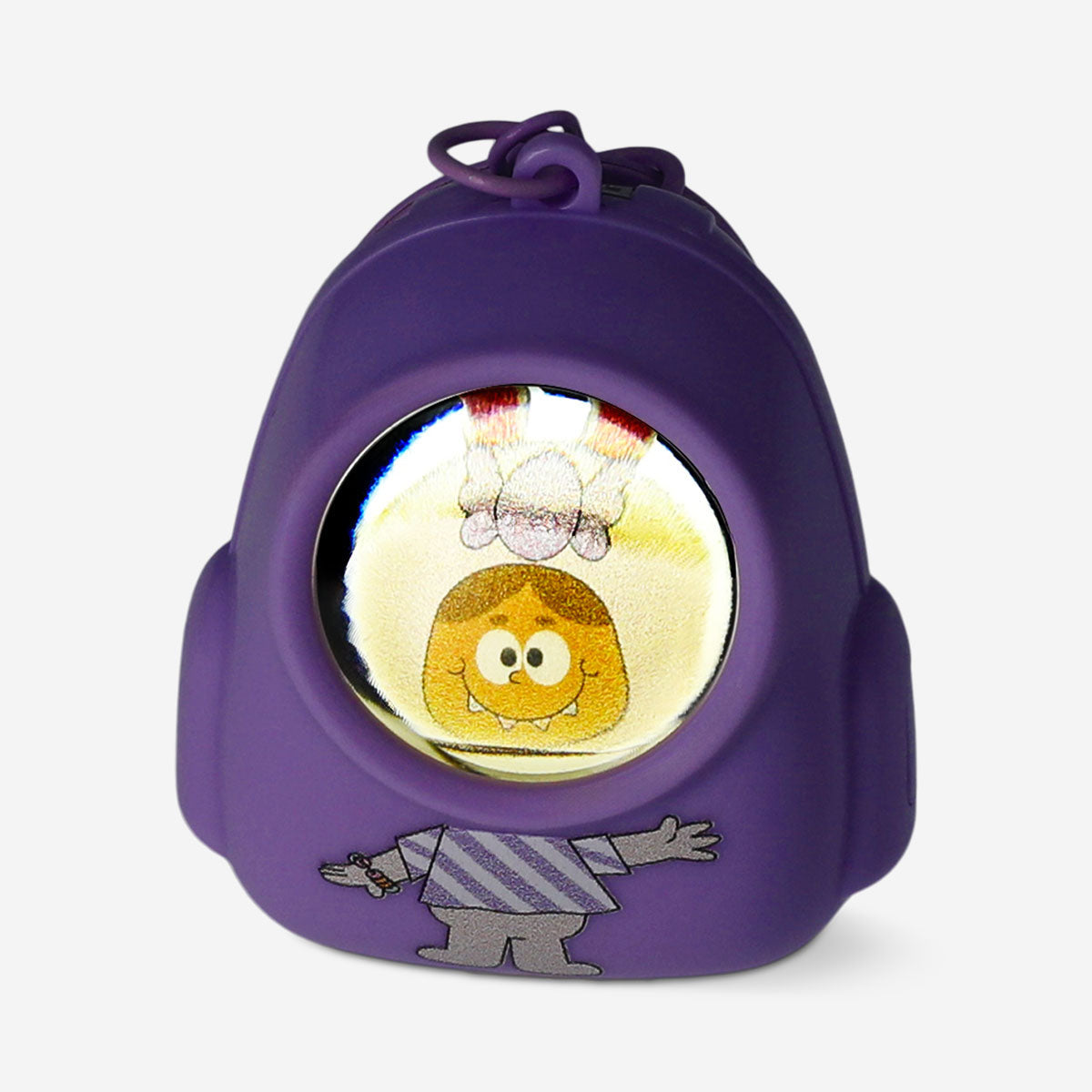 Colorful Candy Monster keyring gadget with light from Flying Tiger Copenhagen, featuring a playful design and small LED light.