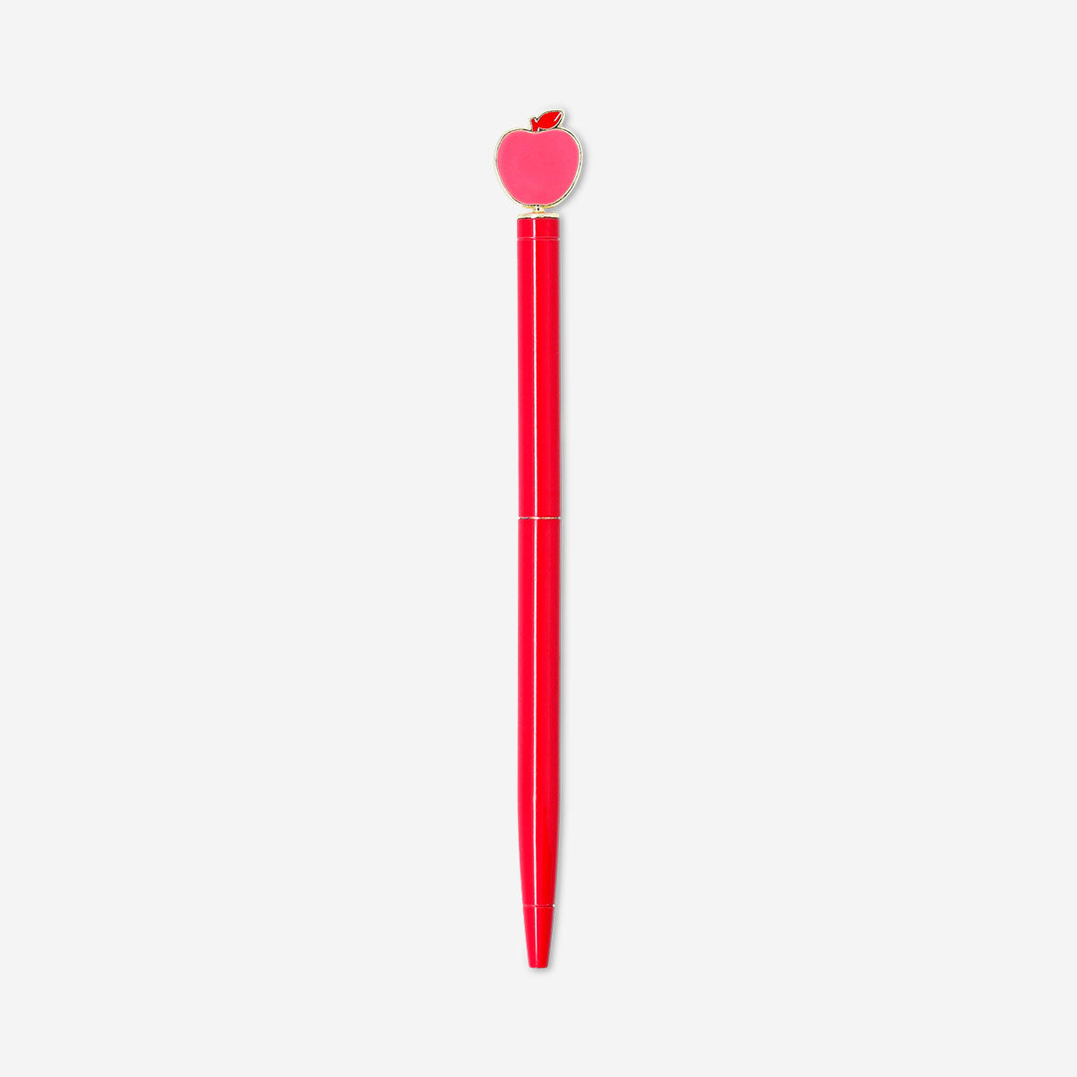 Pink apple-shaped ballpoint pen from Flying Tiger Copenhagen, ideal for office use, with a colorful, playful design.