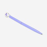 Blue Flying Tiger Copenhagen ballpoint pen with hydrangea flower topper, ideal for office use and writing tasks.