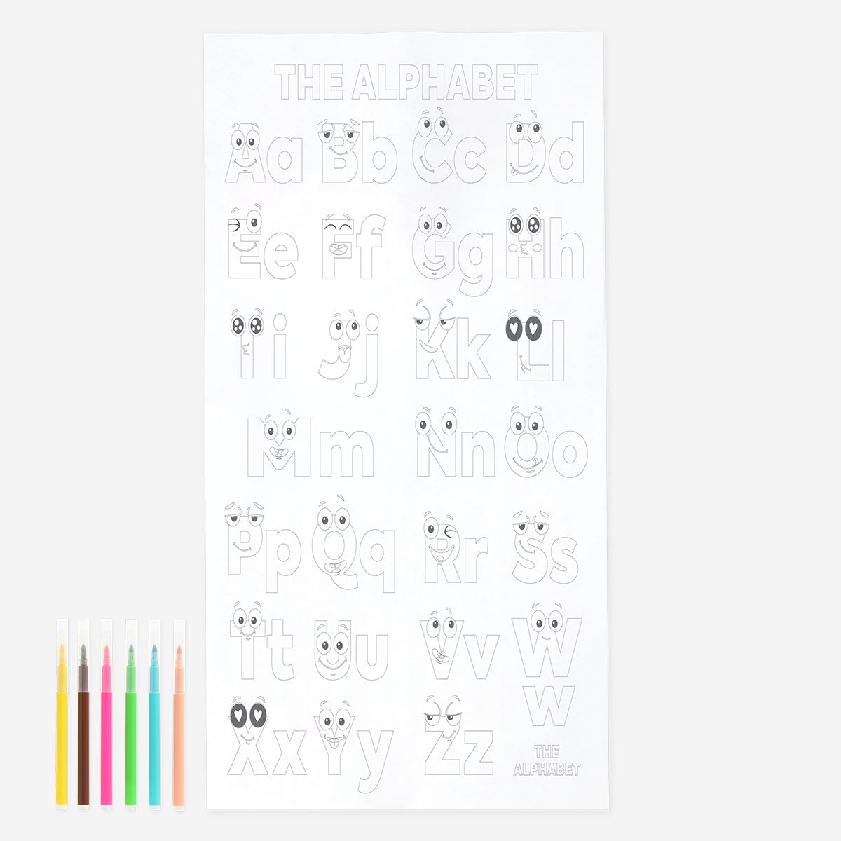 Colorful DIY alphabet poster by Flying Tiger Copenhagen featuring alphabet letters for hobby and educational craft projects.