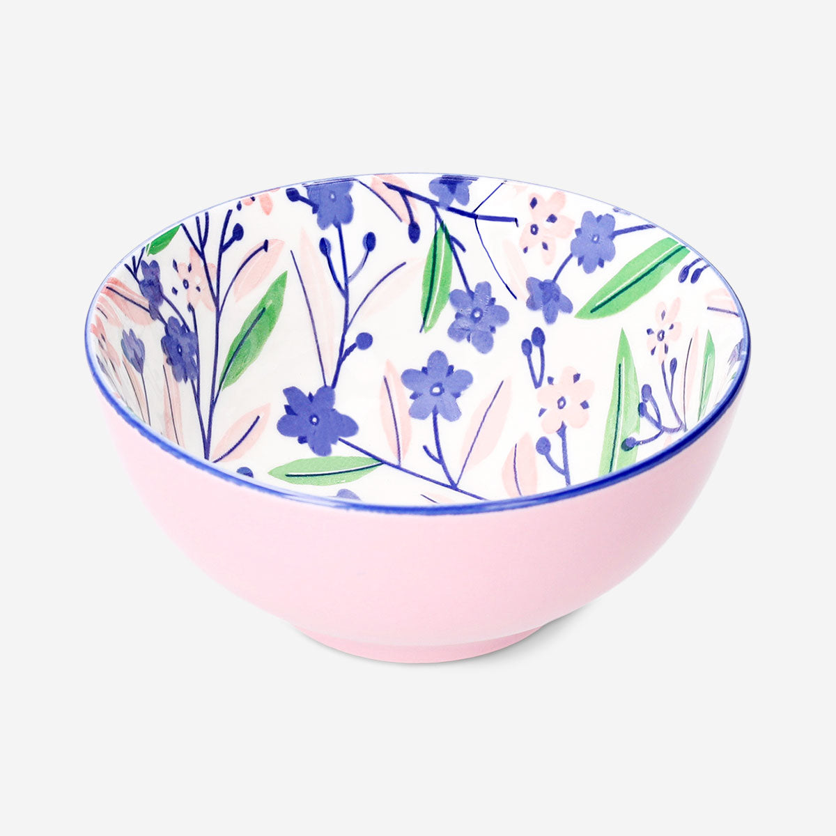 Ceramic flower bowl from Flying Tiger Copenhagen, 14 cm kitchen decorative bowl with colorful floral design.