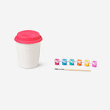 Flying Tiger Copenhagen DIY to-go coffee mug, 360 ml, hobby kit with colorful design and creative materials.