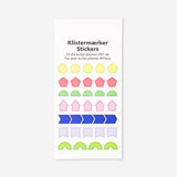 Set of colorful office stickers from Flying Tiger Copenhagen designed for bullet planners, featuring various decorative and functional designs.