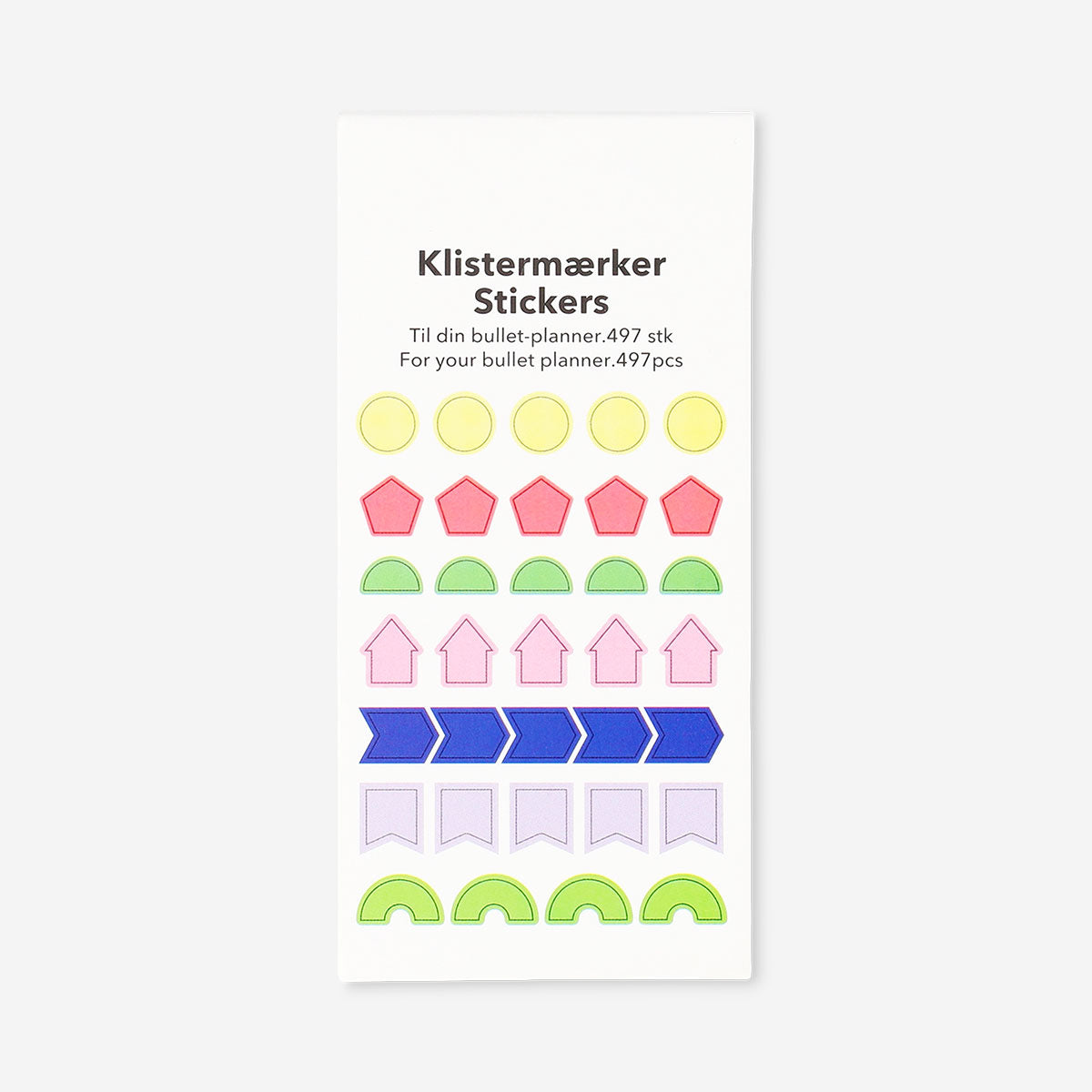 Set of colorful office stickers from Flying Tiger Copenhagen designed for bullet planners, featuring various decorative and functional designs.