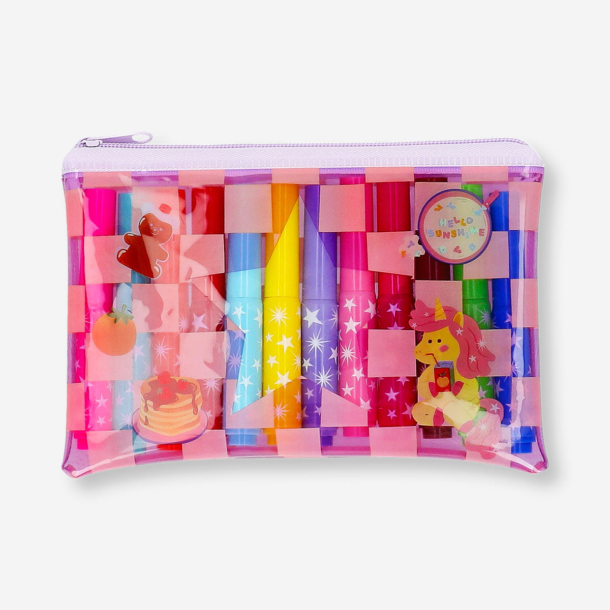 Set of 12 mini unicorn markers by Flying Tiger Copenhagen, colorful and compact office marker pens for writing and highlighting.