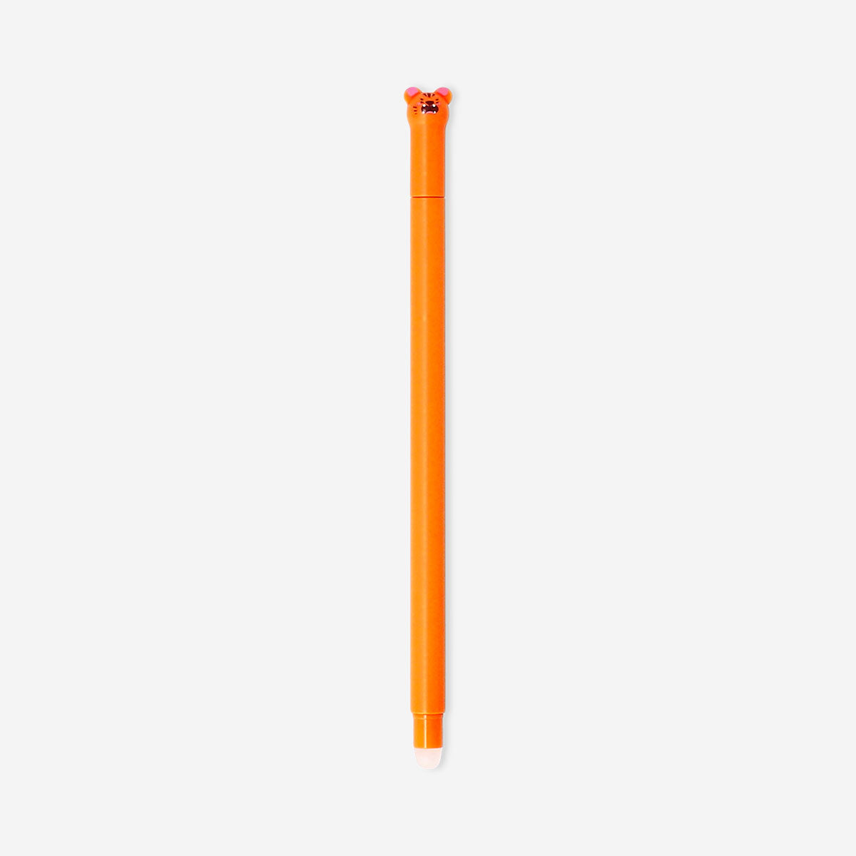 Flying Tiger Copenhagen erasable gel ink pen with a playful tiger topper, ideal for office and writing tasks.
