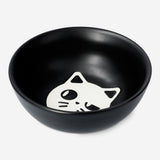 Black bowl with cat print