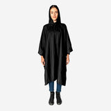 Sort regnponcho til voksne
