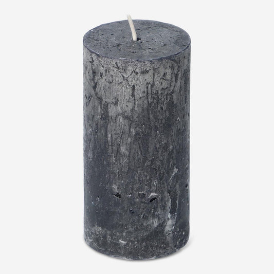 Sort rustikt bloklys - 12 cm