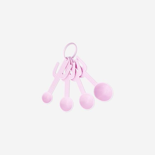 Pink kaktus måleskeer - 4 stk.
