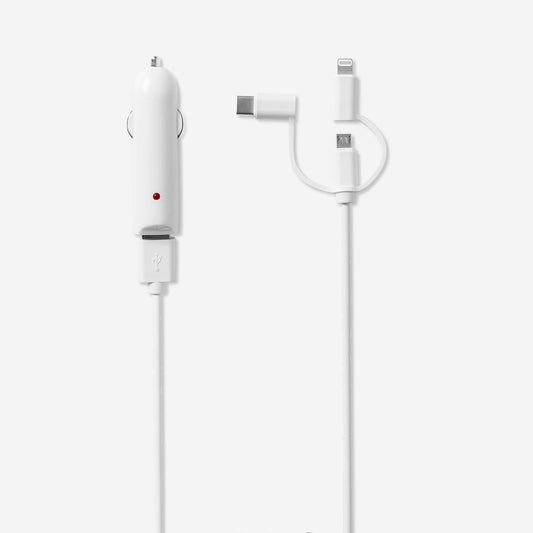 White car charger set
