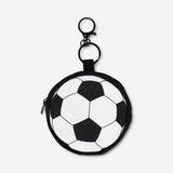 Office stationery kit with a football-themed pouch from Flying Tiger Copenhagen, featuring pens, paper, and small office supplies inside.