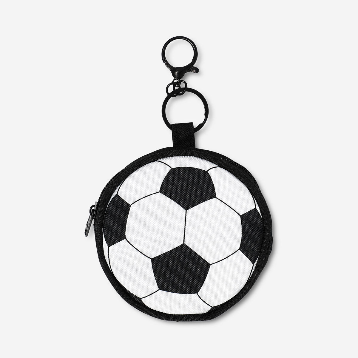 Office stationery kit with a football-themed pouch from Flying Tiger Copenhagen, featuring pens, paper, and small office supplies inside.