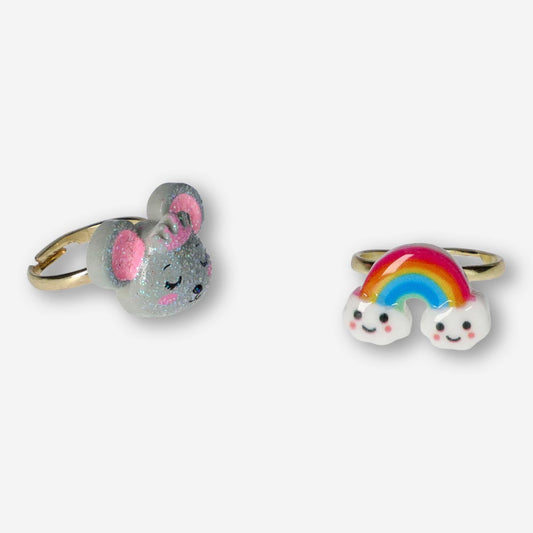 Children's rings with cute motifs - 9 pcs