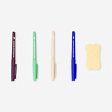 Set of four Flying Tiger Copenhagen whiteboard markers with fine tips, ideal for office writing and drawing on whiteboards.