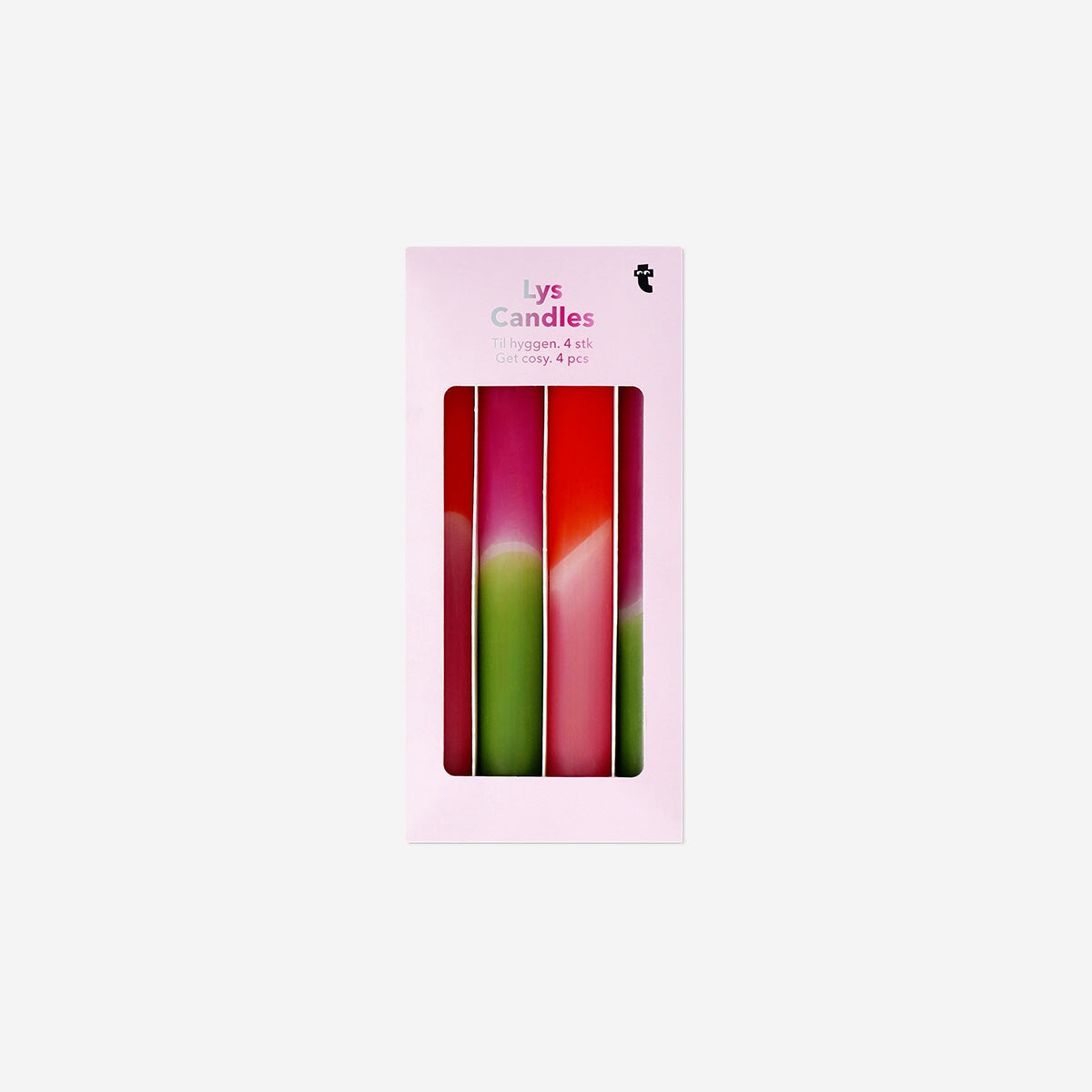 Middagslys med dip dye - 4 stk.