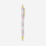 Flying Tiger Copenhagen floral design ballpoint pen with colorful flower patterns, ideal for office and writing tasks.