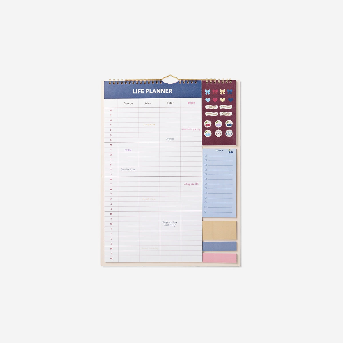 Family planner with stickers