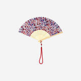 Foldable floral bamboo fan