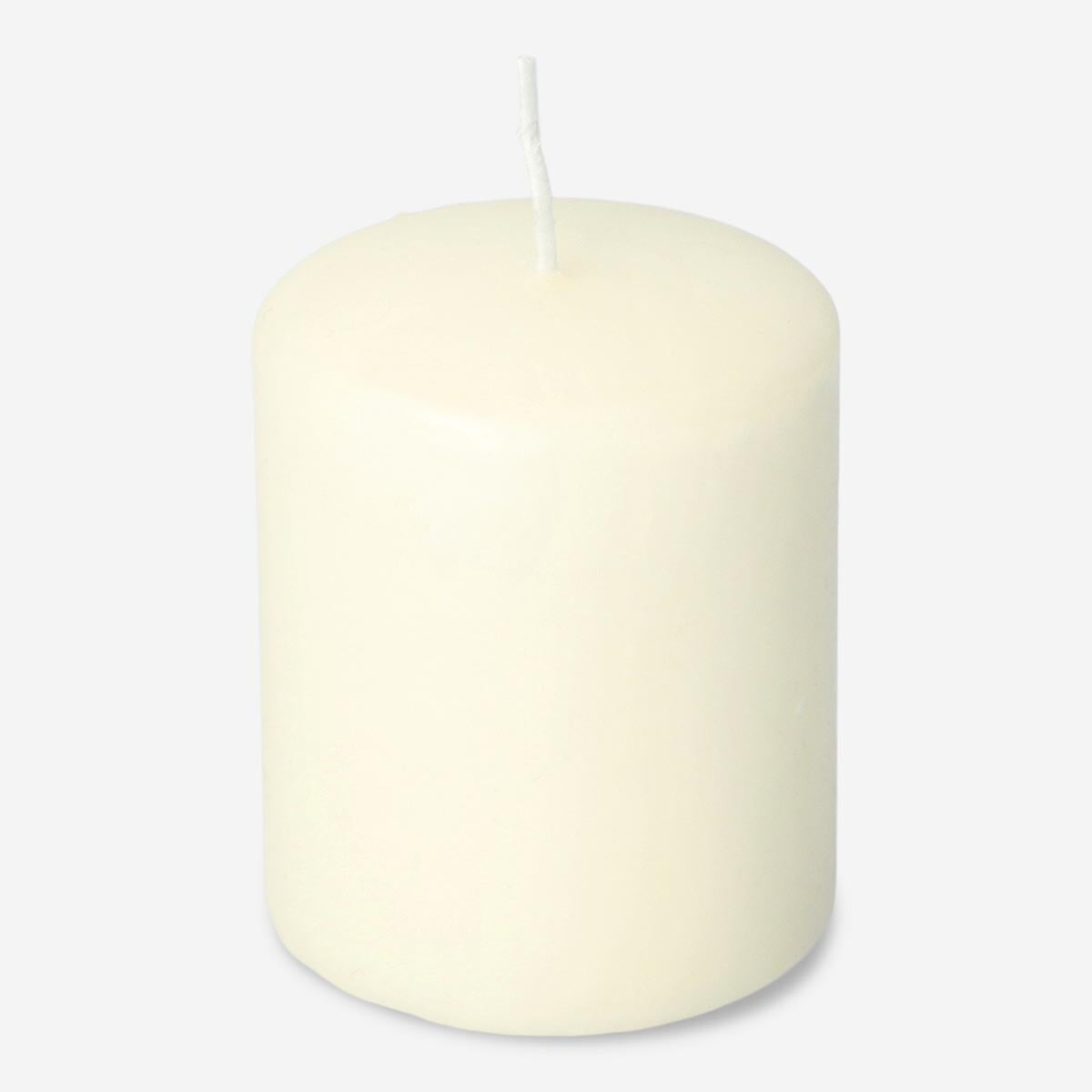 Elfenbenshvidt rustikt bloklys - 8 cm