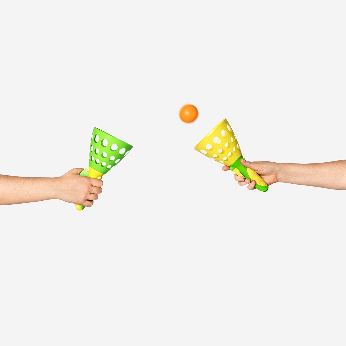 Multi coloured shoot and catch game