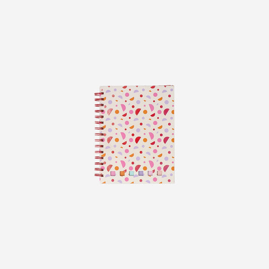 Notebook with page markers and pen