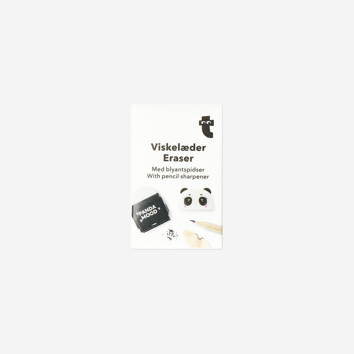 Panda eraser with pencil sharpener