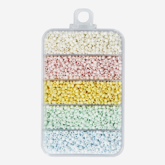 Mix af pastelfarvede glasperler
