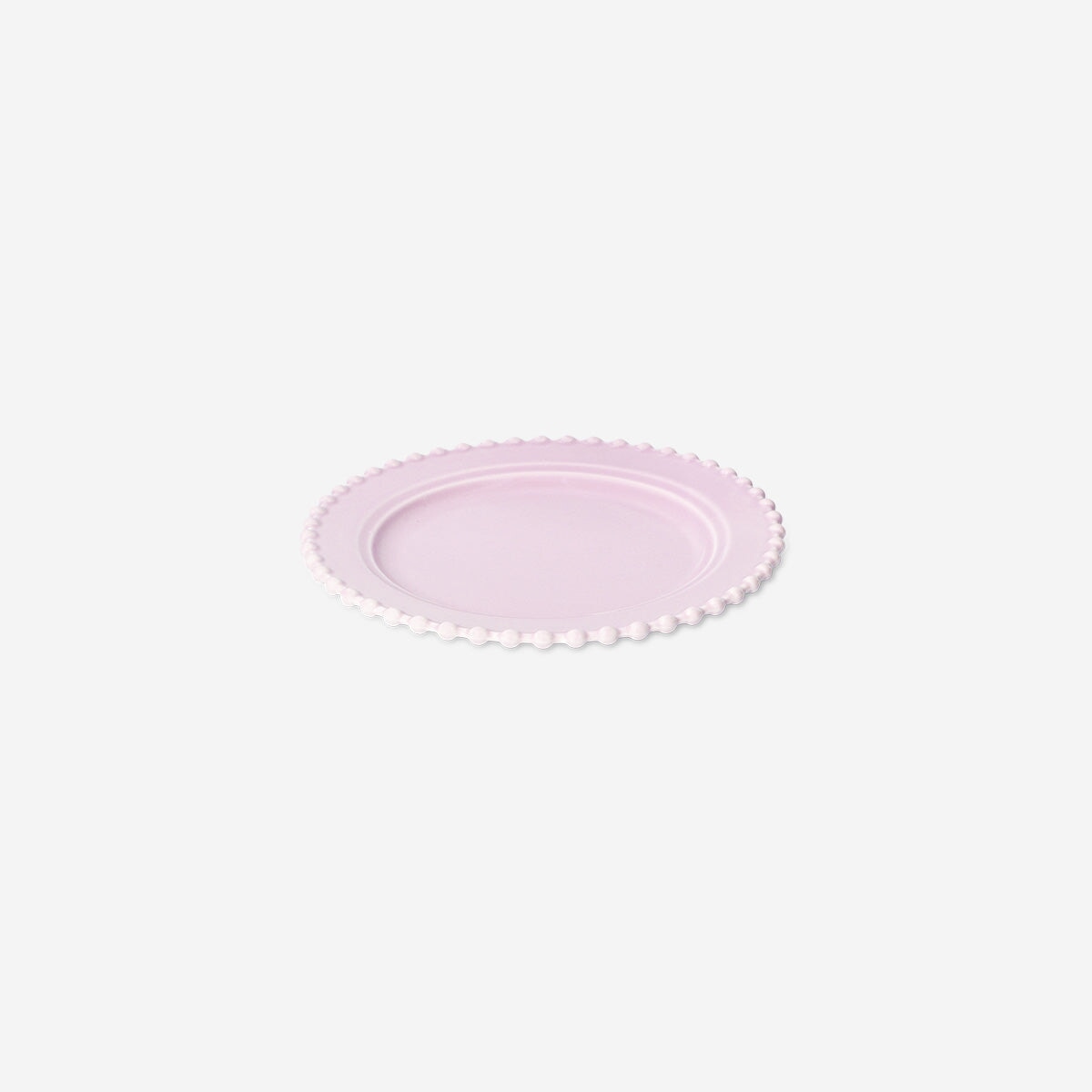 Pink tallerken med boblekant