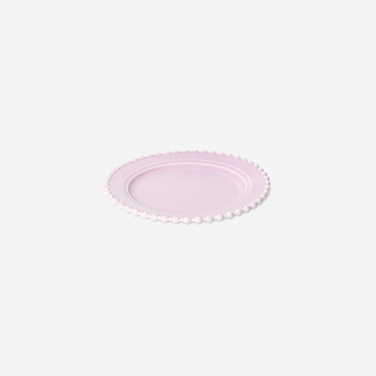 Pink tallerken med boblekant