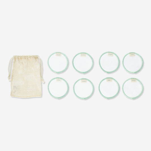 Reusable cotton pads with mesh bag - 8 pieces