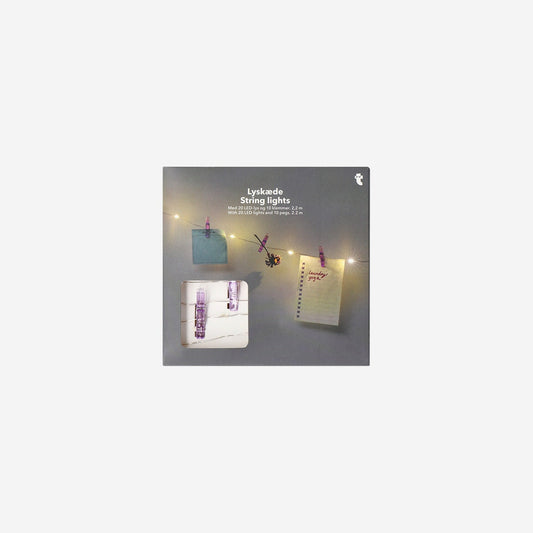 String lights with clips - 220 cm