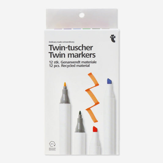 Farvede Twin Markers - 12 stk.
