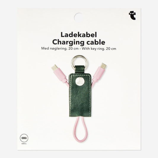 USB C charging cable with keyring