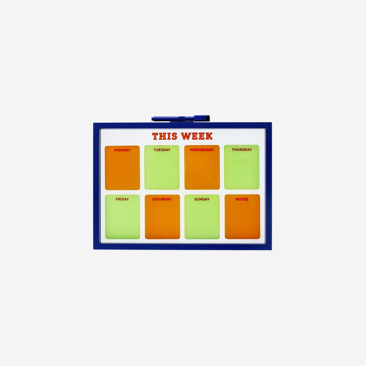 Weekly planner board with marker