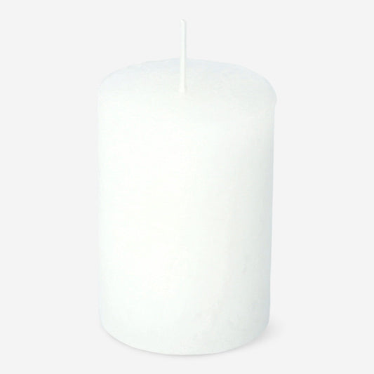 White Rustic Pillar Candle - 8 cm