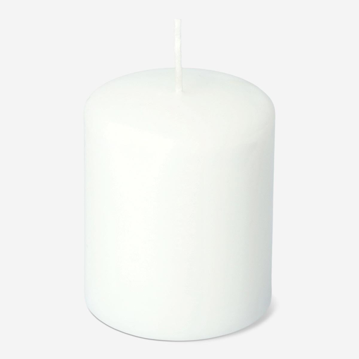 White Rustic Pillar Candle - 8 cm