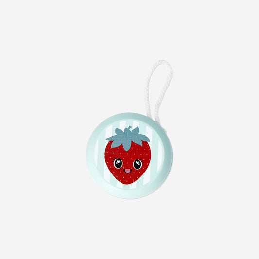 Wooden yoyo with strawberry icon