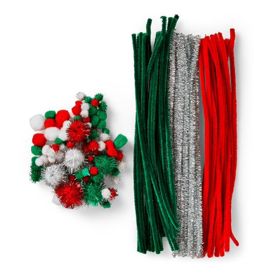 Pompoms and pipe cleaners