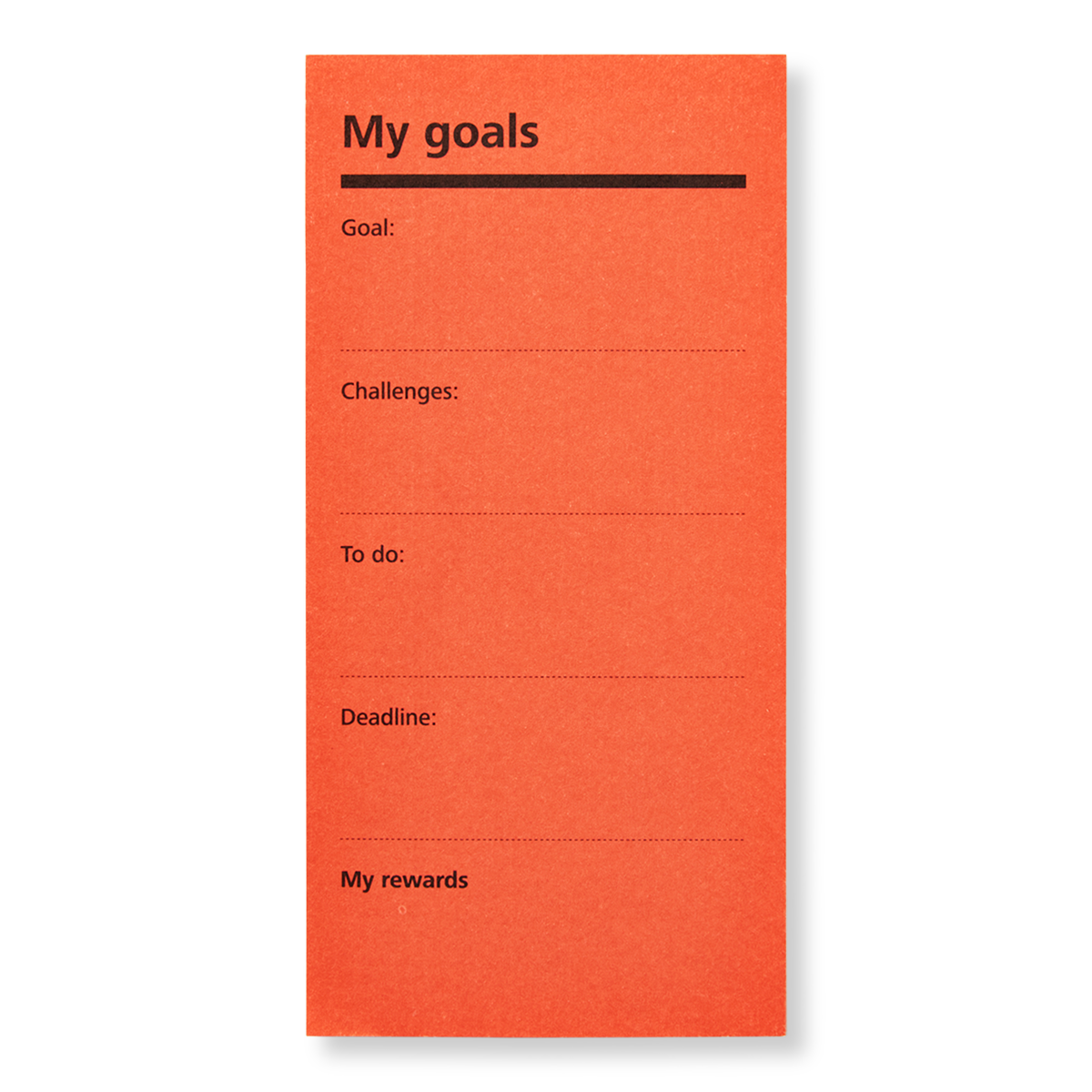 Goal setting lists