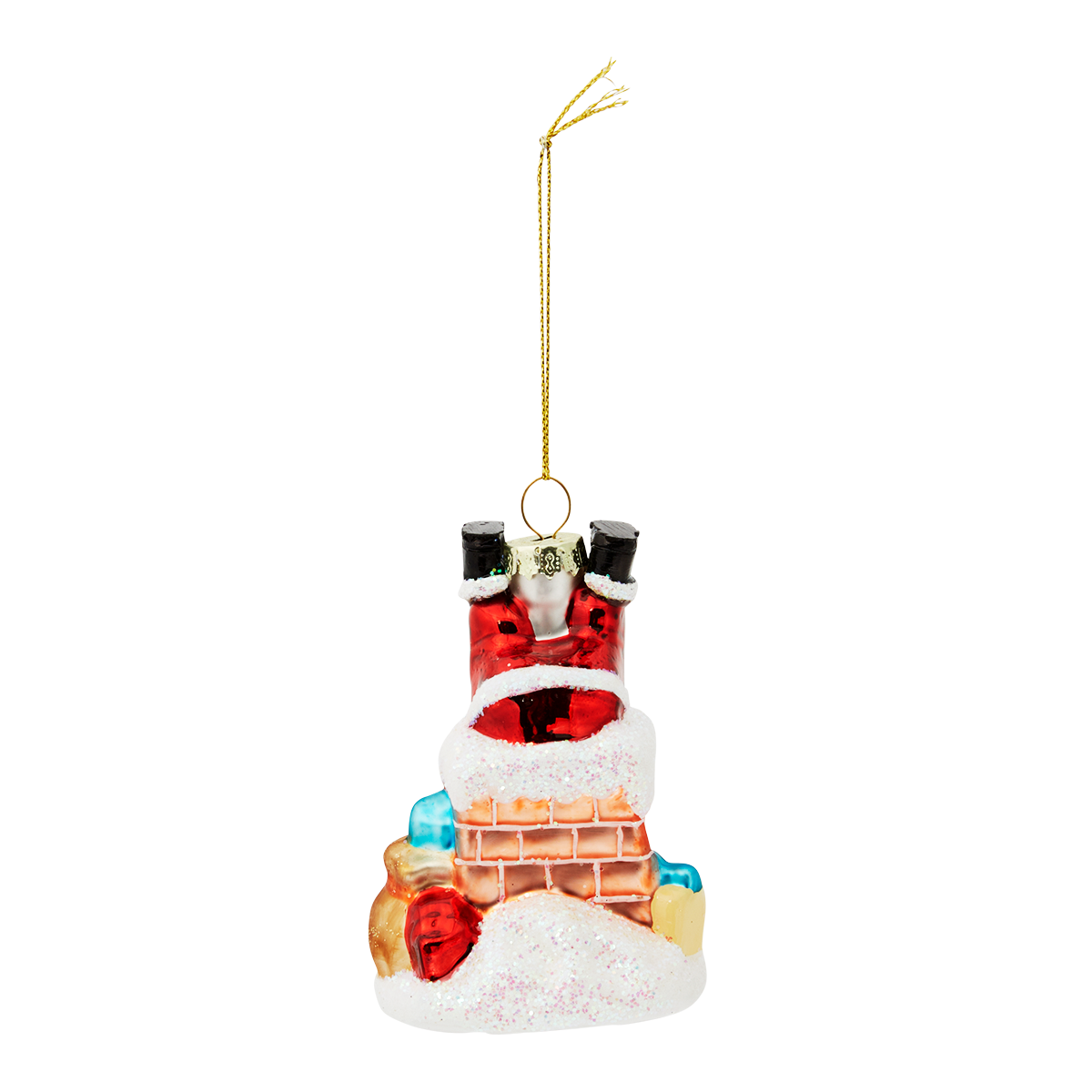 Bauble. Santa Claus in chimney