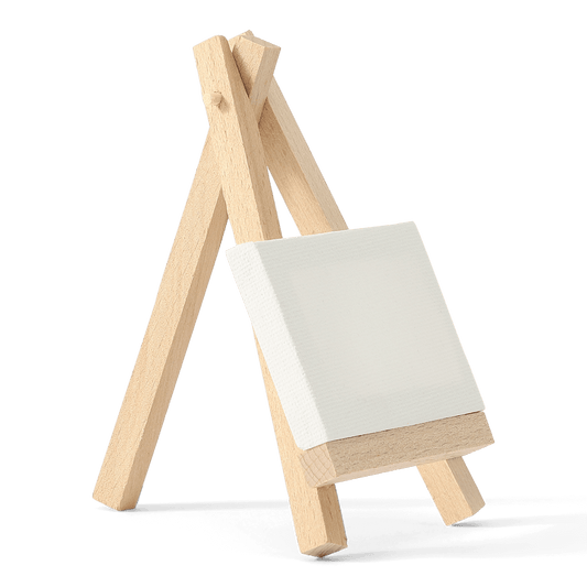 Miniature easel with canvas