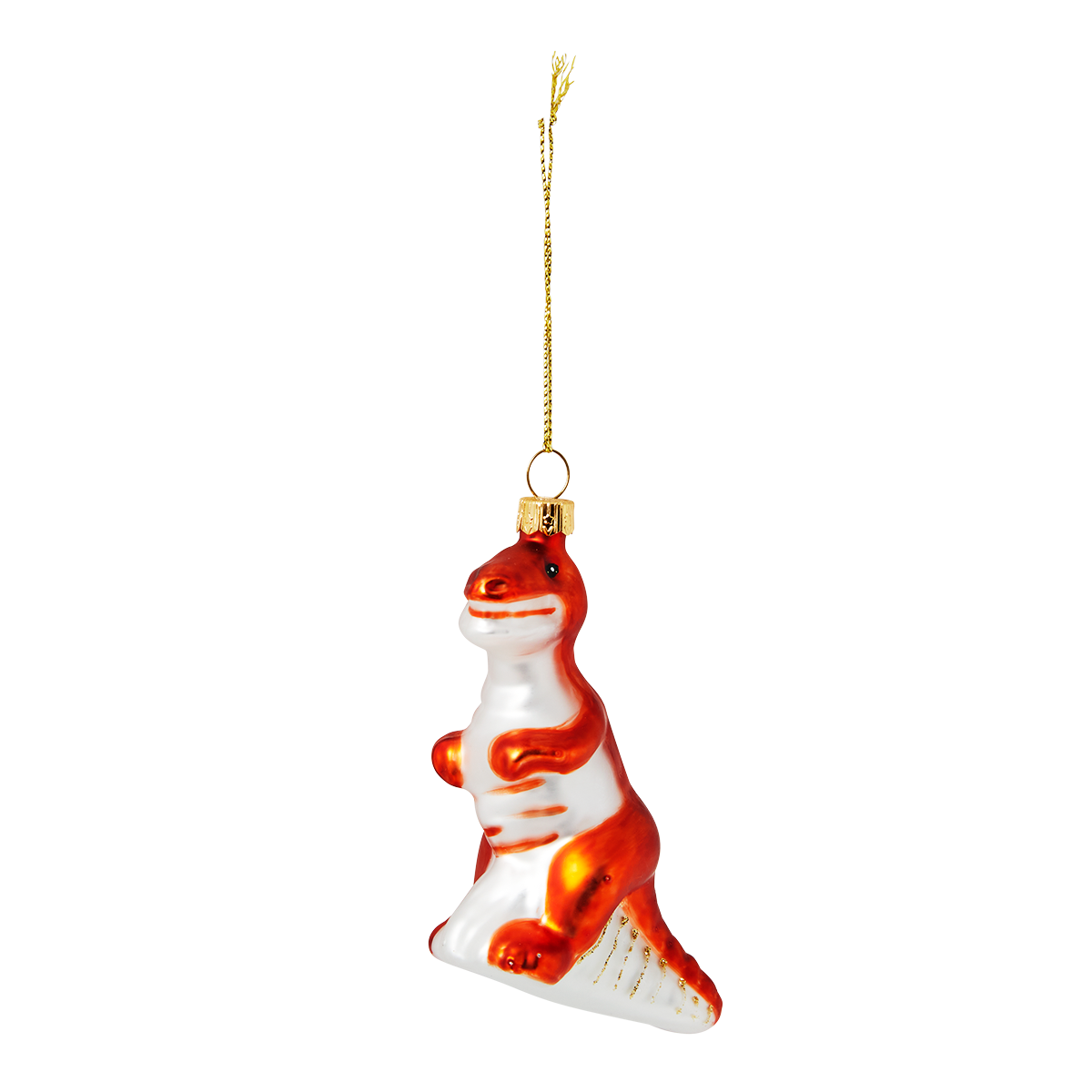 Christmas bauble. Orange dino